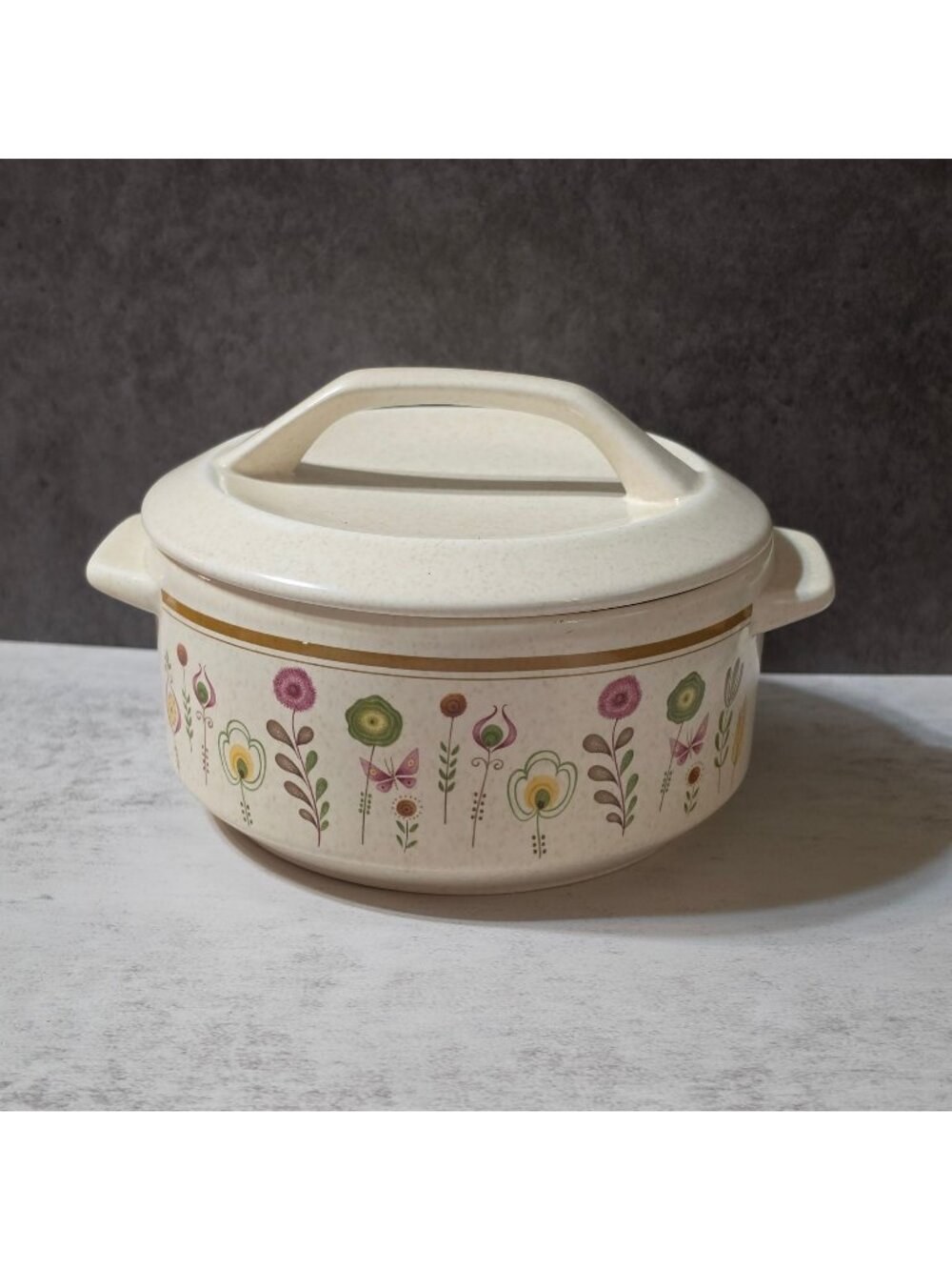 Vintage Lenox Temperware Sprite 1.25 Qt Round Covered Casserole Dish w/ Lid